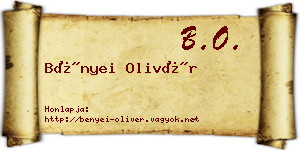 Bényei Olivér névjegykártya